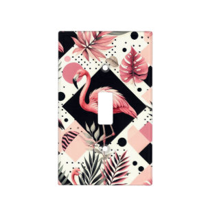 Cute Flamingo Geometric Light Switch Cover