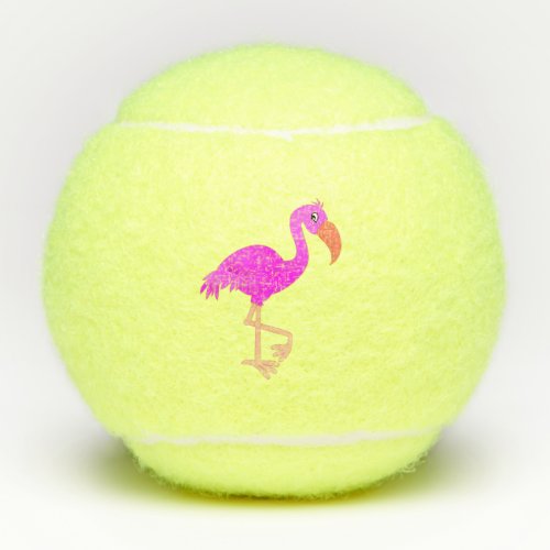 Cute Flamingo _ Happy Tennis Balls