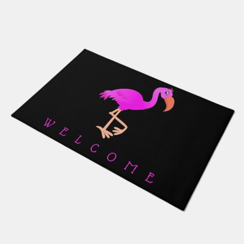 Cute Flamingo _ Happy _ Welcome Doormat