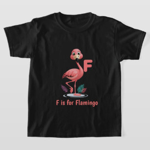 Cute Flamingo Kids T-Shirt F is for Flamingo Alp
