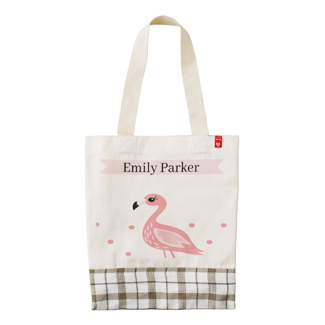 Cute Flamingo Kids Tote Bag (Back)