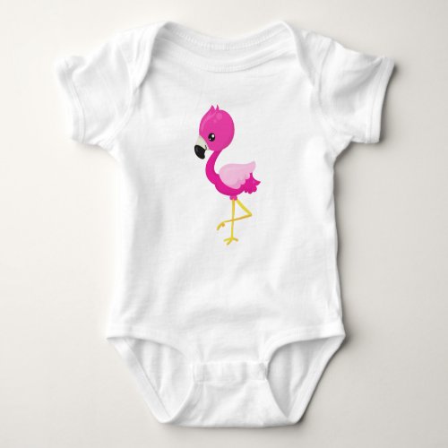 Cute Flamingo Little Flamingo Pink Flamingo Baby Bodysuit
