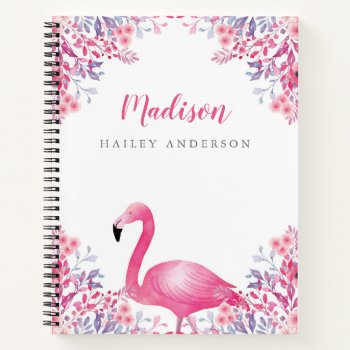 Cute Flamingo Notebook by OS_Designs at Zazzle