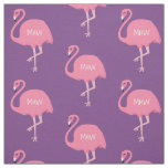 Cute Flamingo optional custom monogram fabric