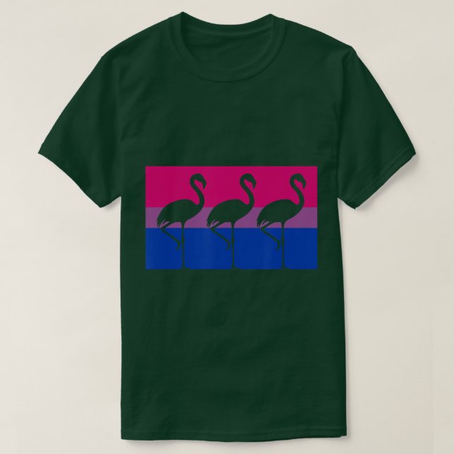 Cute Flamingo Party Gay Bisexual Pride Flag Florid T-Shirt (Design Front)