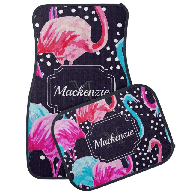 Cute Flamingo Pattern Car Floor Mat (Set)