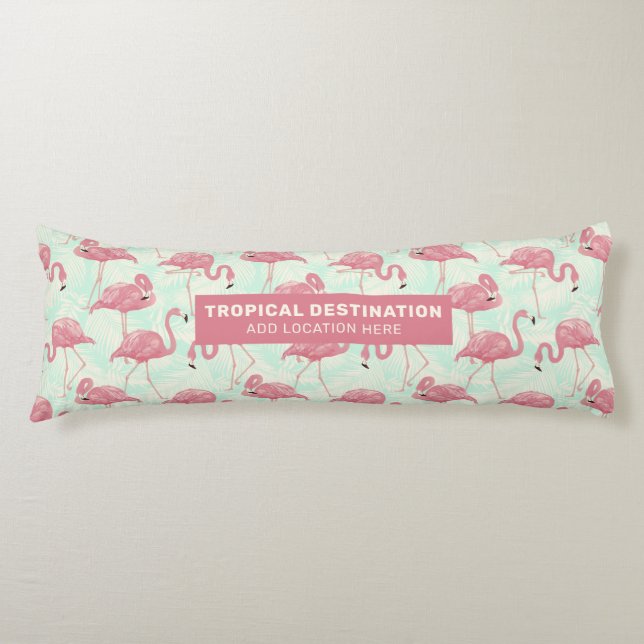 Cute Flamingo pattern custom text Body Pillow (Front)