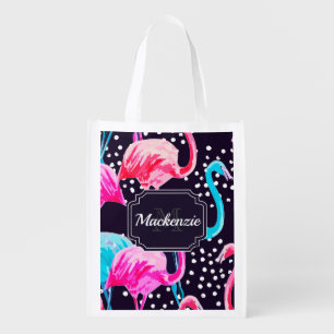Cute Flamingo Pattern Grocery Bag