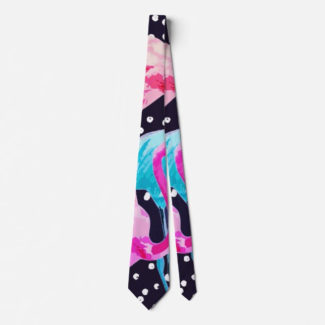 Cute Flamingo Pattern Neck Tie (Front)