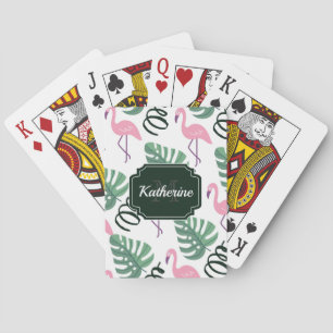 Cute Flamingo Pattern Poker Cards