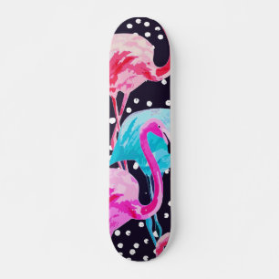 Cute Flamingo Pattern Skateboard