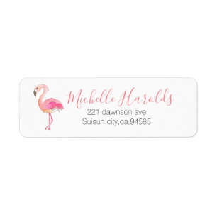 Cute flamingo pink chic return label