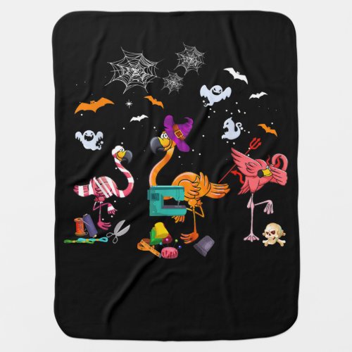 Cute Flamingo Quilting  Halloween Suture Crochet Baby Blanket