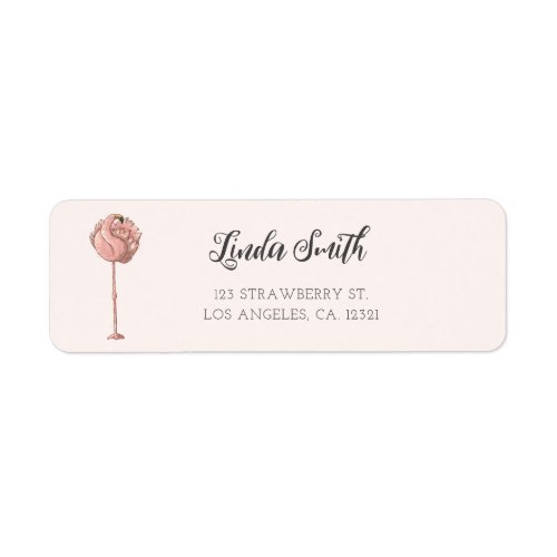 Cute Flamingo Return Address Label