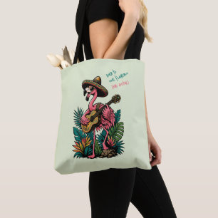 Cute Flamingo Sombrero Guitar Flamenco Lover Tote Bag
