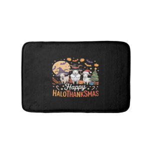 Cute Flamingo Thanksgiving I'm Not a Turkey! Funny Bath Mat