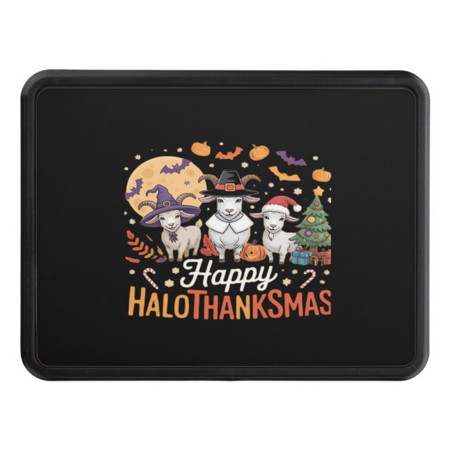 Cute Flamingo Thanksgiving I'm Not a Turkey! Funny Hitch Cover (Front)