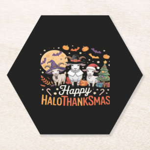 Cute Flamingo Thanksgiving I'm Not a Turkey! Funny Paper Coaster