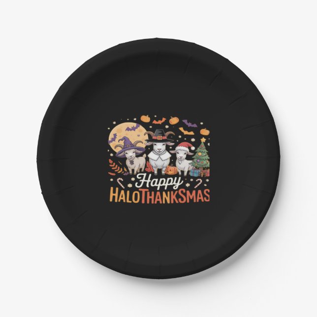 Cute Flamingo Thanksgiving I'm Not a Turkey! Funny Paper Plates (Front)