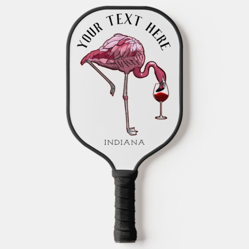 Cute Flamingo Wine Drinker Novelty Gifts Pickleball Paddle