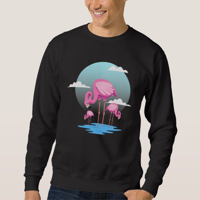 Cute Flamingo Zoo Bird Watcher Sweatshirt (Front)