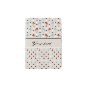 Cute Flamingos and Polka Dots Passport Holder