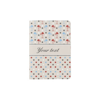 Cute Flamingos and Polka Dots Passport Holder
