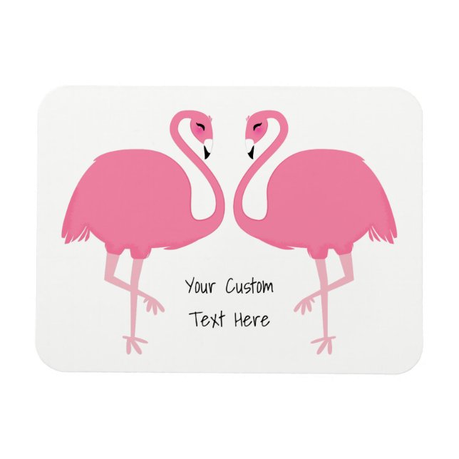 Cute Flamingos custom text magnet (Horizontal)