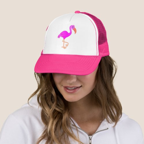 Cute Flamingos _ Happy Trucker Hat