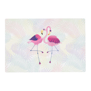 Cute Flamingos In Love Placemat