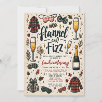 Cute Flannel and Fizz Slumber Bachelorette Party