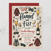 Cute Flannel and Fizz Slumber Bachelorette Party