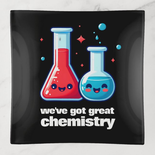 Cute Flask & Tube We've Got Great Chemistry Trinket Tray (Front)