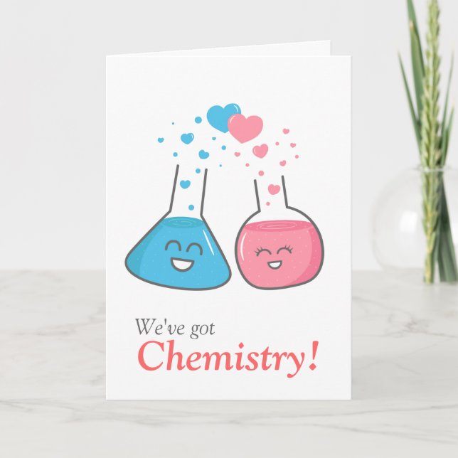 Cute flasks in love, we've got chemistry holiday card (Front)