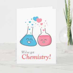 Cute flasks in love, we've got chemistry holiday card