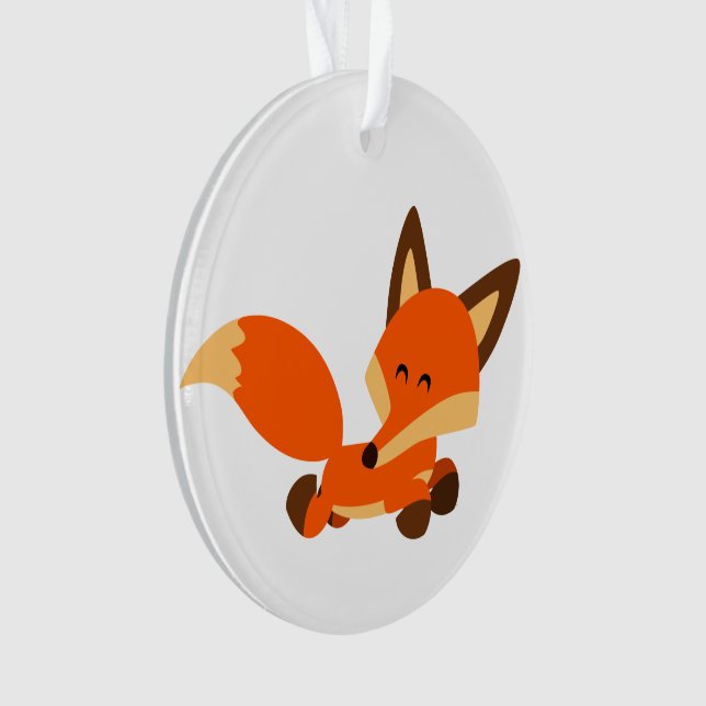 Cute Fleet Cartoon Fox Acrylic Ornament (Front)