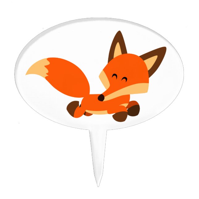 Cute Fleet Cartoon Fox Cake Pick (Front)