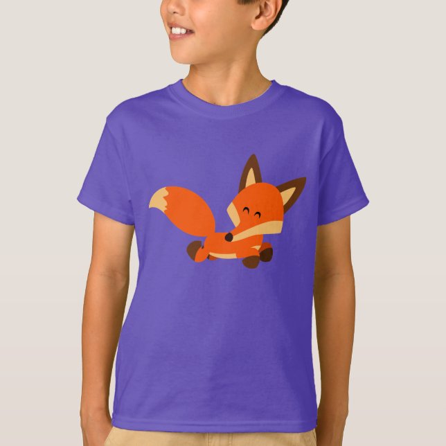 Cute Fleet Cartoon Fox Children T-Shirt (Front)