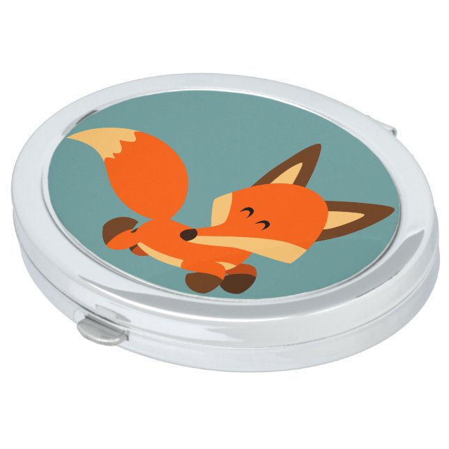 Cute Fleet Cartoon Fox Compact Mirror (Turned)
