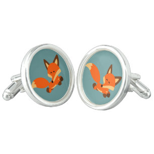 Cute Fleet Cartoon Fox Cufflinks