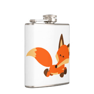 Cute Fleet Cartoon Fox Hip Flask