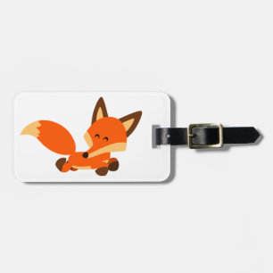 Cute Fleet Cartoon Fox Luggage Tag