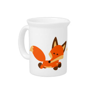 Cute Fleet Cartoon Fox Pitcher