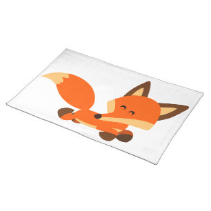 Cute Fleet Cartoon Fox Placemat