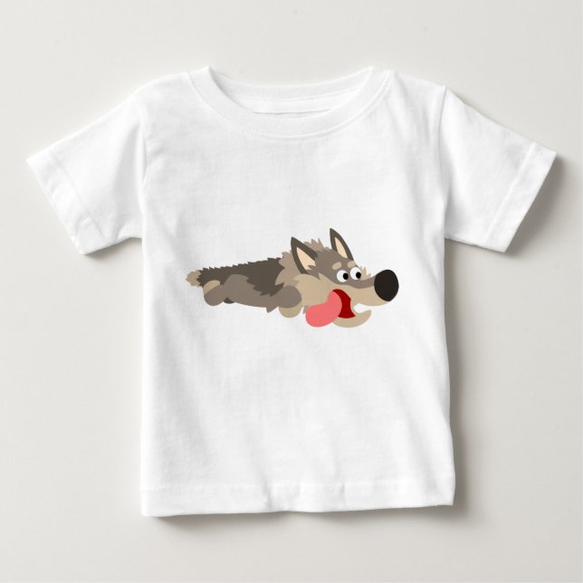 Cute Fleet Cartoon Wolf Baby T-Shirt (Front)