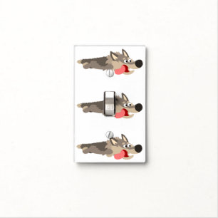 Cute Fleet Cartoon Wolf Light Switch Cover