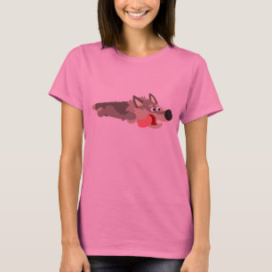 Cute Fleet Cartoon Wolf Women T-Shirt