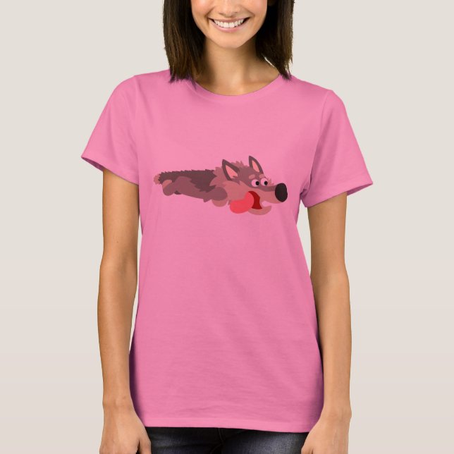 Cute Fleet Cartoon Wolf Women T-Shirt (Front)