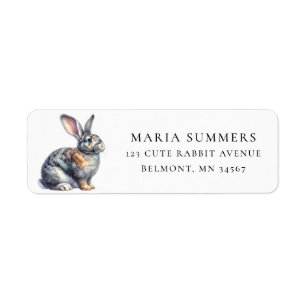 Cute Flemish Giant Rabbit Return Address Label