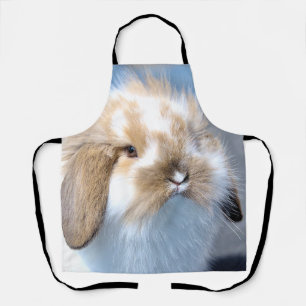 Cute Flemish white and brown rabbit Apron